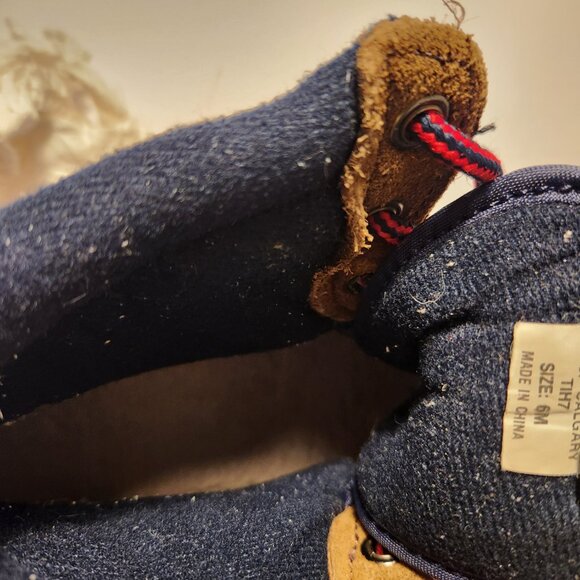 GH Bass & Co. Brown, Black, Red Laced Duck Rain Boots Women's Size 6 - Picture 10 of 11